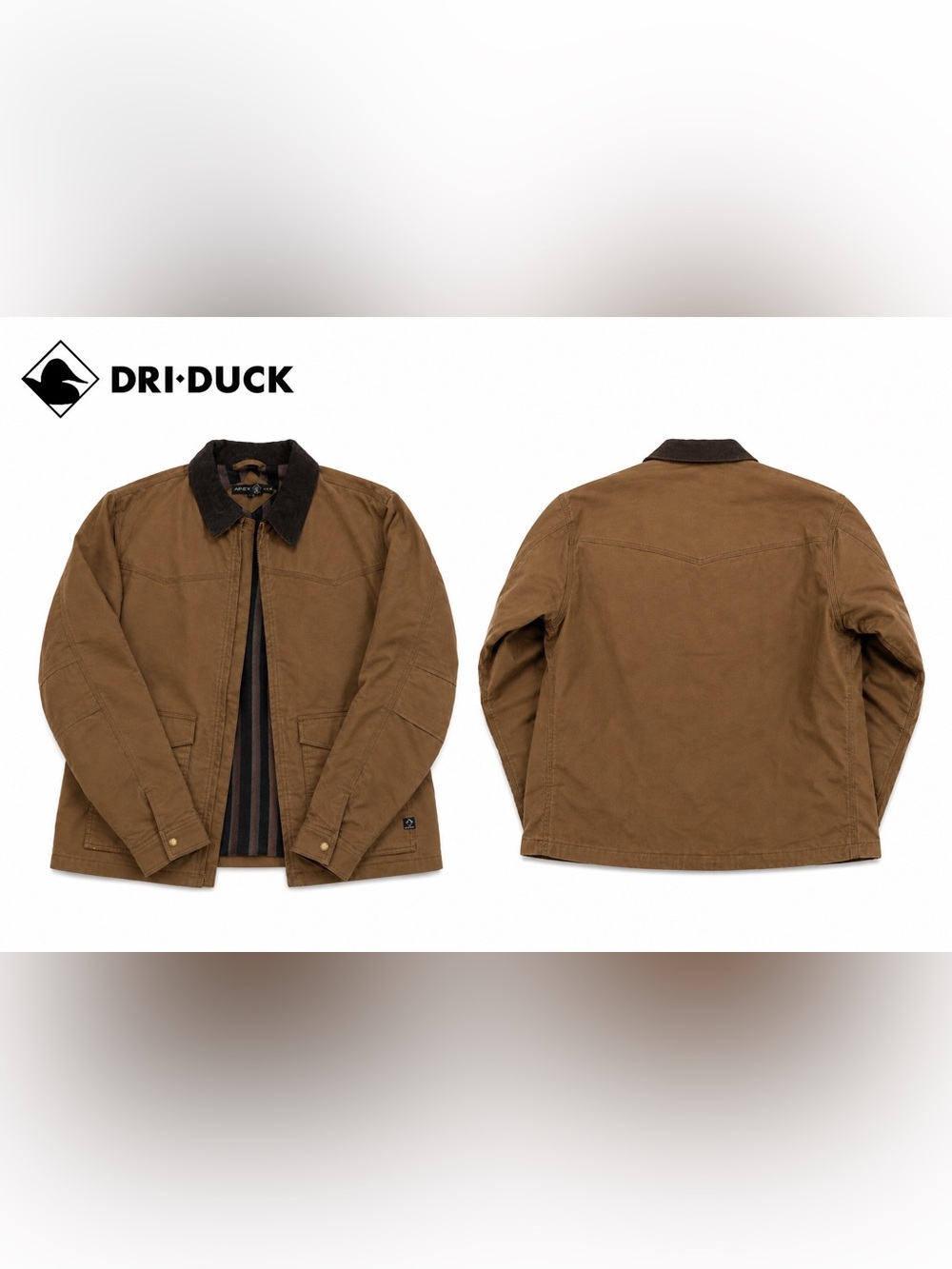 Men's Dri-Duck Tan Field Jacket with Black Collar